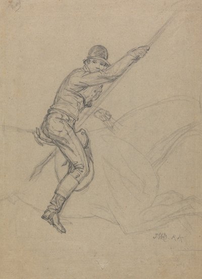 Sir Charles Blunt Hunting the Boar and Escaping from the Tiger (Study for One of a Set of Four Paintings) by James Ward